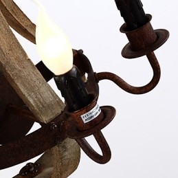 Vintage Amerikansk Rustik Trävägg Vinfat Lampa Liviing Och Sovrumslampa
