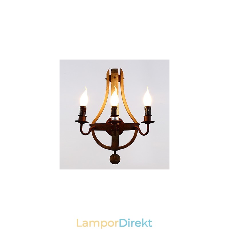 Vintage Amerikansk Rustik Trävägg Vinfat Lampa Liviing Och Sovrumslampa