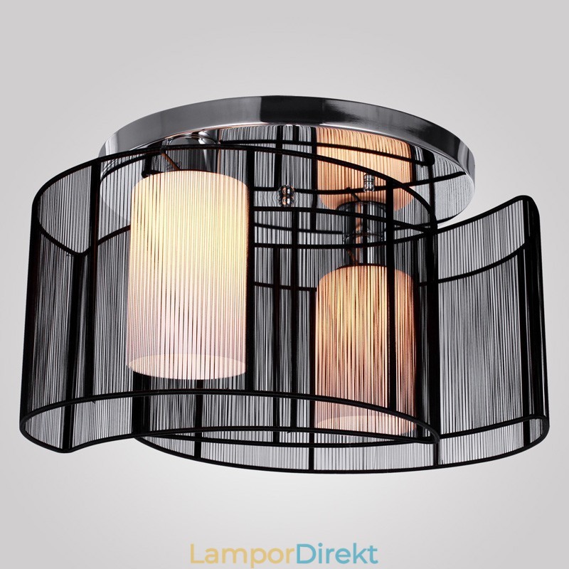 Taklampa Modern Design 2 Lampor Svart