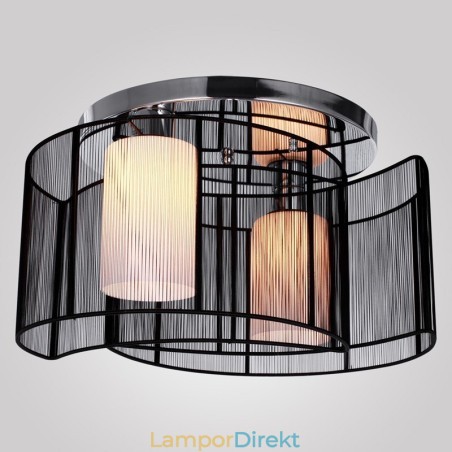 Taklampa Modern Design 2 Lampor Svart