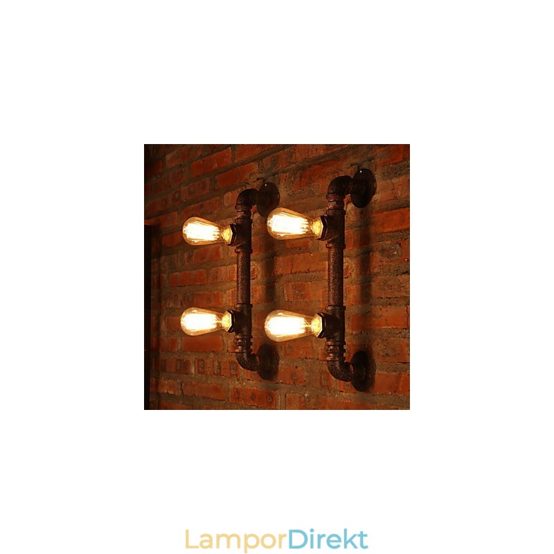 Vägglampetter Mini Style Rustik Lodge Metal