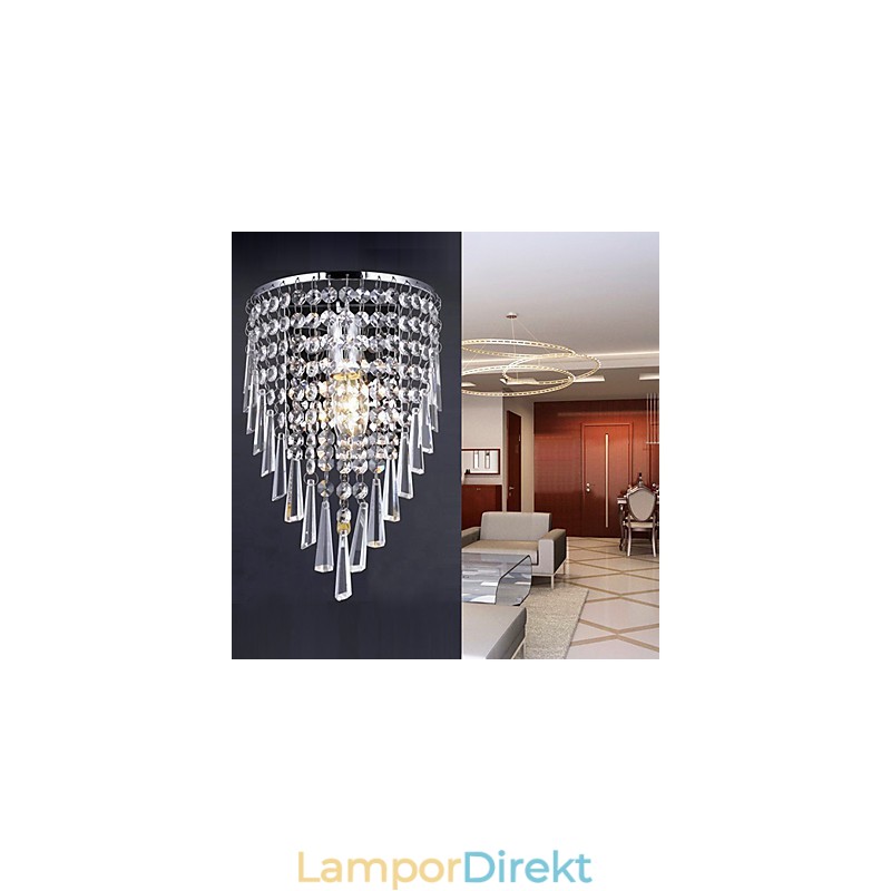 Snygg Kristallvägglampa Med 1 Lampa