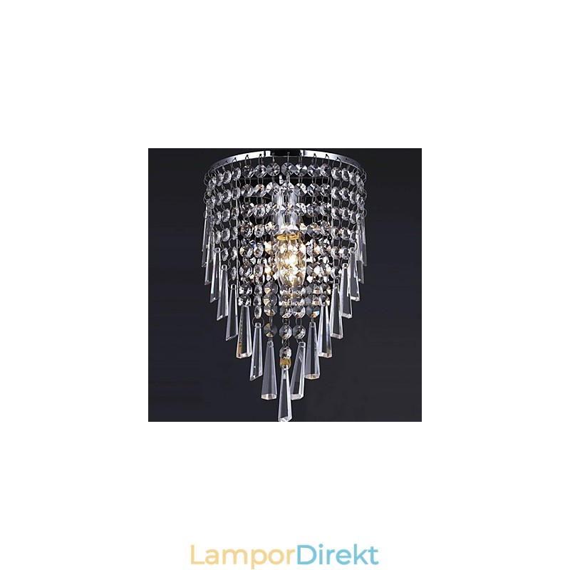 Snygg Kristallvägglampa Med 1 Lampa