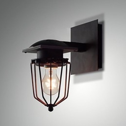Retro Smidesvägglampor Antik Vägglampa Med Singelhuvudet Reminisced Lamp Loft American Iron Vintage Small Cages Vägglampa