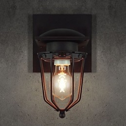 Retro Smidesvägglampor Antik Vägglampa Med Singelhuvudet Reminisced Lamp Loft American Iron Vintage Small Cages Vägglampa