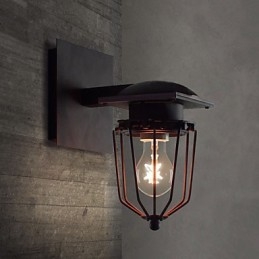 Retro Smidesvägglampor Antik Vägglampa Med Singelhuvudet Reminisced Lamp Loft American Iron Vintage Small Cages Vägglampa