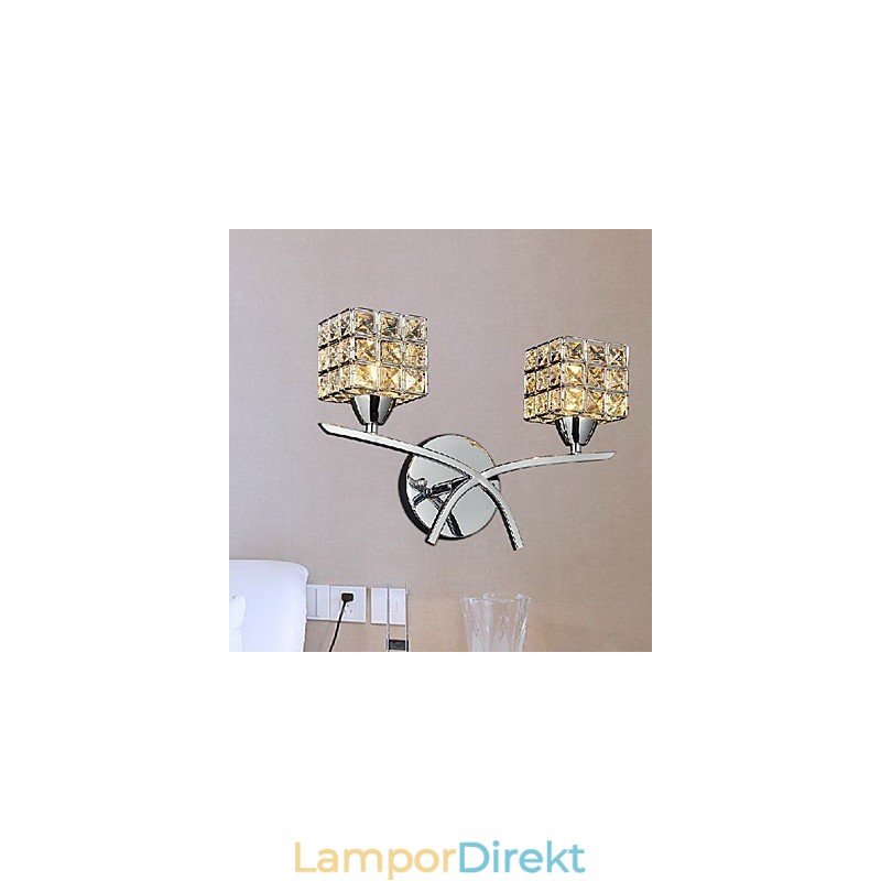 Modern Kristallvägglampa I 2 Lampor