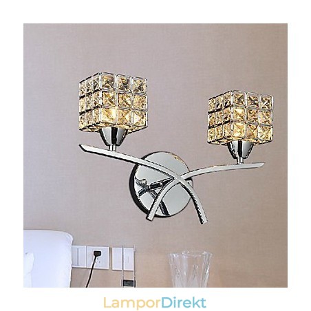 Modern Kristallvägglampa I 2 Lampor Modern Kristallvägglampa I 2 Lampor