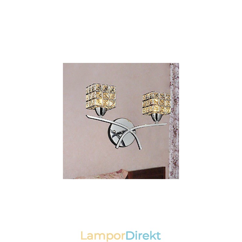 Modern Kristallvägglampa I 2 Lampor