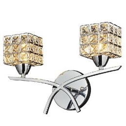 Modern Kristallvägglampa I 2 Lampor