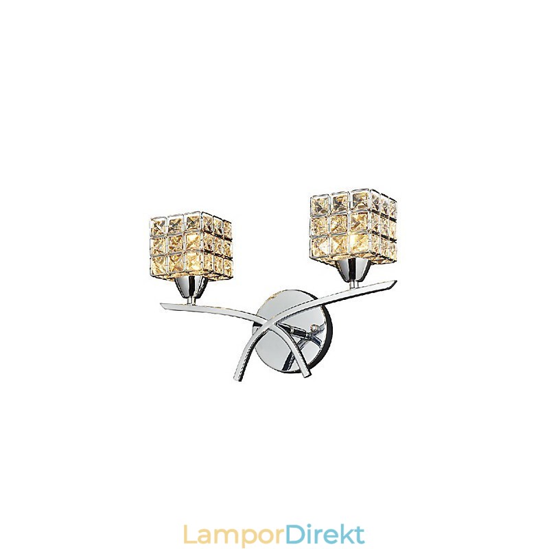 Modern Kristallvägglampa I 2 Lampor