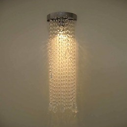 50W Mr16 Kromfinish Vägglampa Med Kristallkedjor