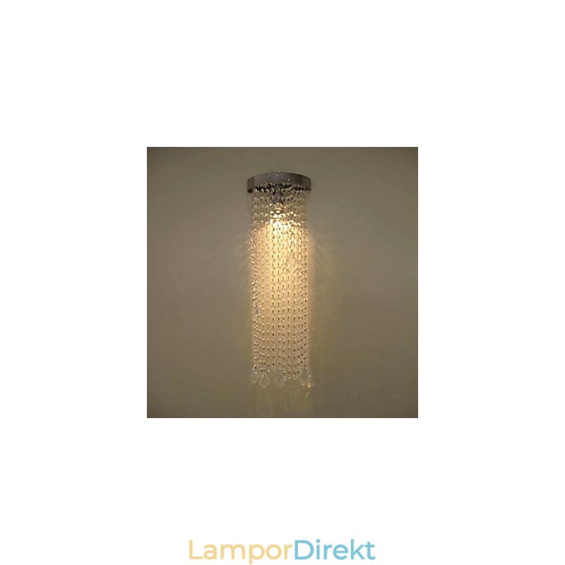 50W Mr16 Kromfinish Vägglampa Med Kristallkedjor