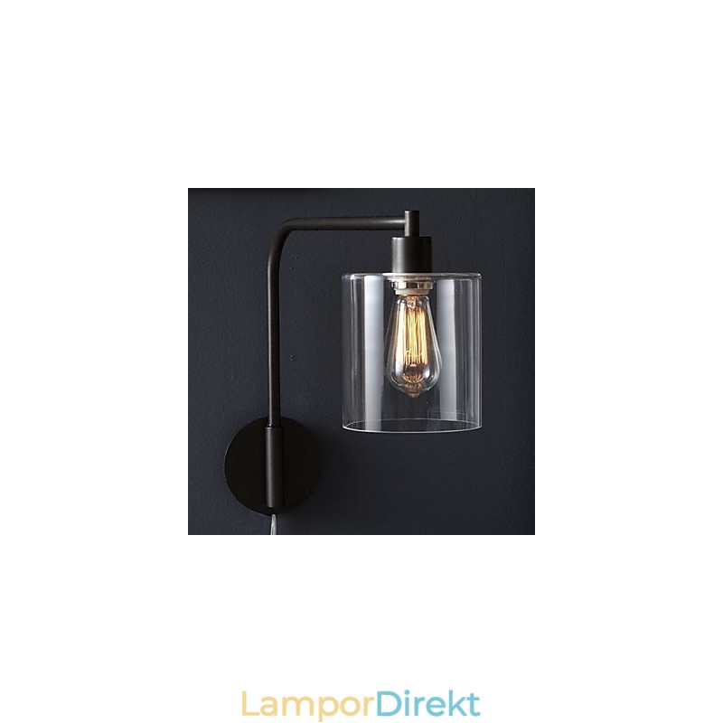Modern Vägglampa Med Trumskärm I Glas
