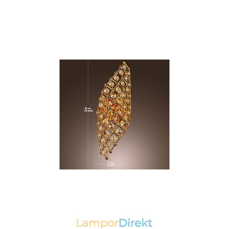 Konstnärlig Kristallvägglampa Med 2 Lampor