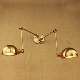 Den Nya Brons Nostalgiska Modern Lantlig Landsbygd Mittgång Vardagsrum Varm Ljushuvud Lång Arm Av Järnvägg
