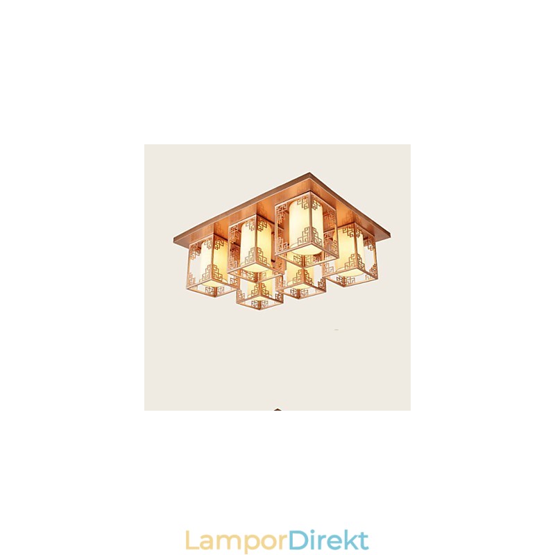 En Kinesisk Stil Lampor Järn Tak Belysning Atmosfär