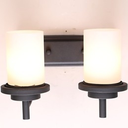 2*Retro Iron Vägglampa I Klassisk Stil I Målningsbehandling Med Frostat Glas