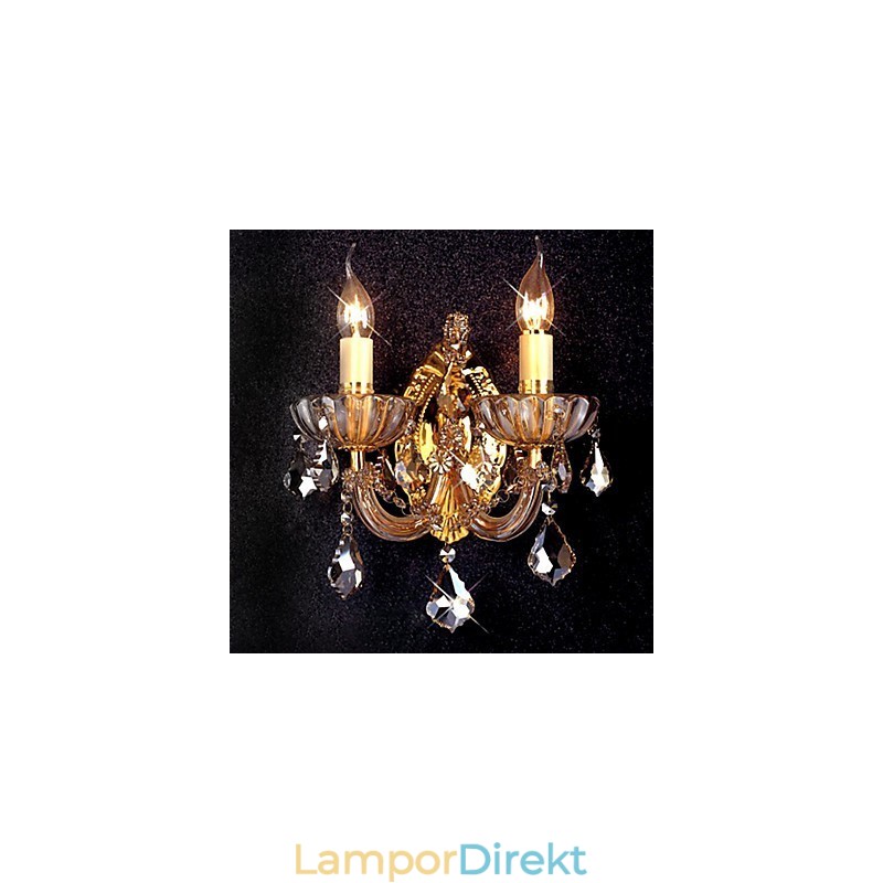Elegant Kristallvägglampa Med 2 Lampor