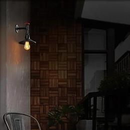 Mini Vägglampa 1 Ljus Koncis Krämjärn
