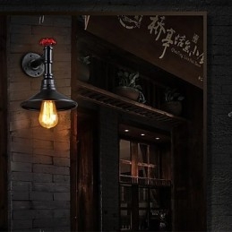 Mini Vägglampa 1 Ljus Koncis Krämjärn