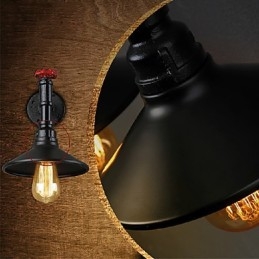Mini Vägglampa 1 Ljus Koncis Krämjärn
