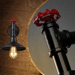 Mini Vägglampa 1 Ljus Koncis Krämjärn