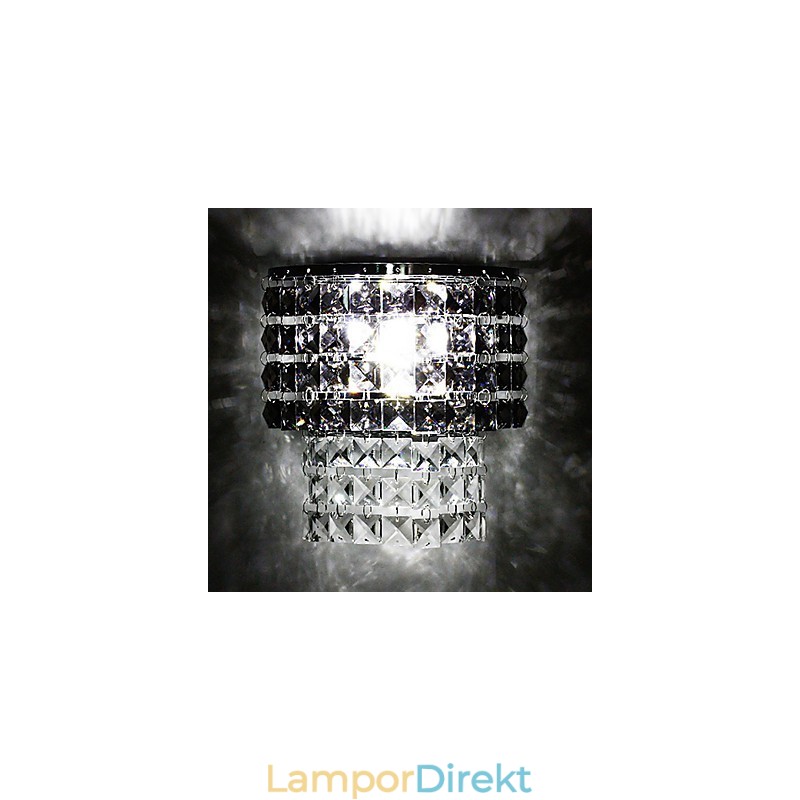 Modern Vägglampa Med Tygskärm Metallplatta Kristalldekorstil