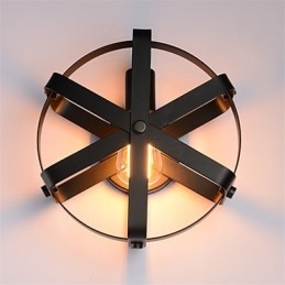 Ny Vintagestil Industriell Rund Vägglampa Balkong Loft Entré Hall Sovrum Vägglampa