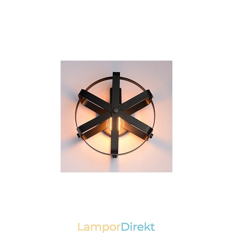 Ny Vintagestil Industriell Rund Vägglampa Balkong Loft Entré Hall Sovrum Vägglampa