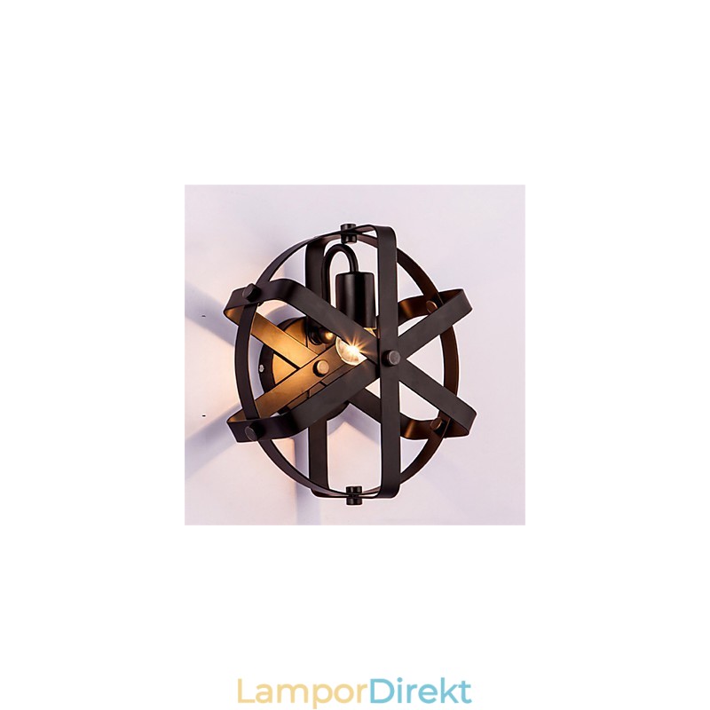 Ny Vintagestil Industriell Rund Vägglampa Balkong Loft Entré Hall Sovrum Vägglampa