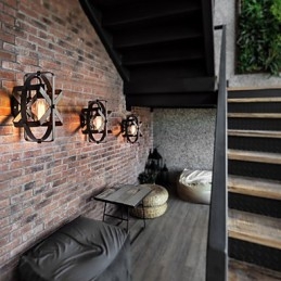 Ny Vintagestil Industriell Rund Vägglampa Balkong Loft Entré Hall Sovrum Vägglampa