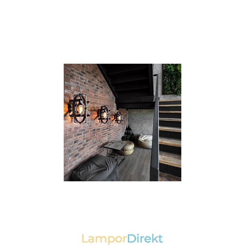 Ny Vintagestil Industriell Rund Vägglampa Balkong Loft Entré Hall Sovrum Vägglampa