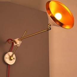 Lantlig Industriell Vindrestaurering Antika Sätt Smidesjärn Rocker Arm Vikta Vägglampa Lights