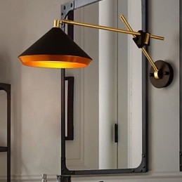 Lantlig Industriell Vindrestaurering Antika Sätt Smidesjärn Rocker Arm Vikta Vägglampa Lights