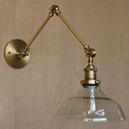 Loft Style Designer Lamp Modern Glas Brons Cafe Dekorativ Vägglampa