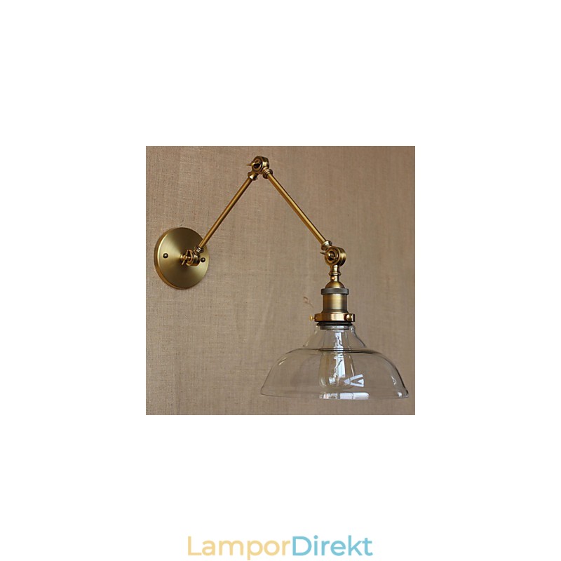 Loft Style Designer Lamp Modern Glas Brons Cafe Dekorativ Vägglampa