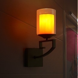 Retro Glas Enkel Vägglampa Med Ett Huvud Ljus Vägglampetter Kristall Modern Contemporary Metal