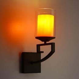 Retro Glas Enkel Vägglampa Med Ett Huvud Ljus Vägglampetter Kristall Modern Contemporary Metal