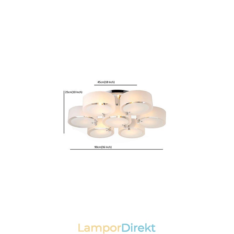Flush Mount Modern Contemporary 7 Lights Ceiling Light Metal