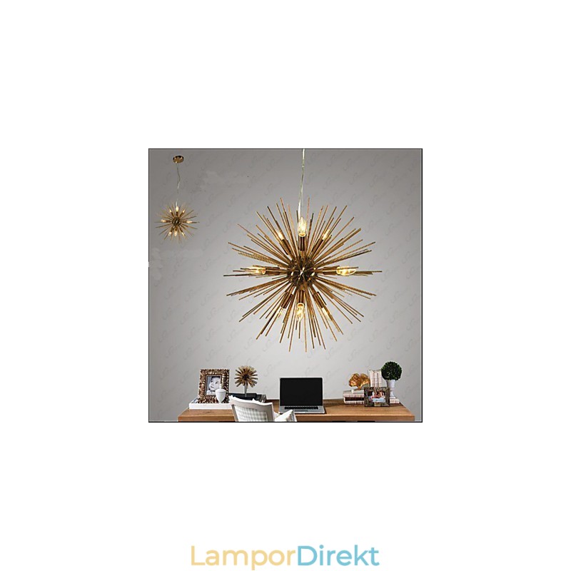 Retro Imitation Koppar Creative Line 10 Ljus Ljuskrona