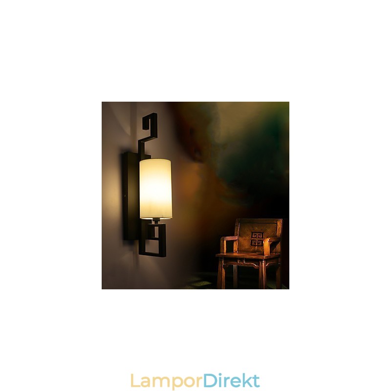 Modern Amerikansk Stil Antik Lampa Vardagsrum Sovrum Hotellrum Vit Tyg Vägglampa