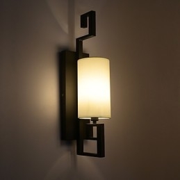 Modern Amerikansk Stil Antik Lampa Vardagsrum Sovrum Hotellrum Vit Tyg Vägglampa