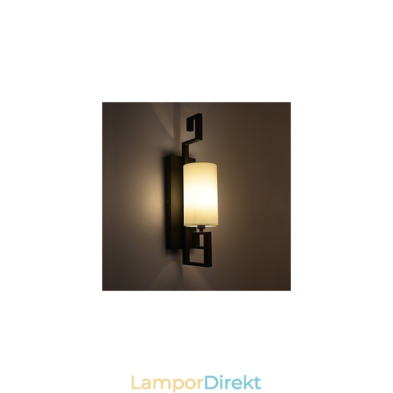 Modern Amerikansk Stil Antik Lampa Vardagsrum Sovrum Hotellrum Vit Tyg Vägglampa