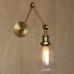 Amerikanskt Land Milan Nordisk Brons Plätering Glas Dubbel Arm Lång Arm Av Balkongen Väggdekoration