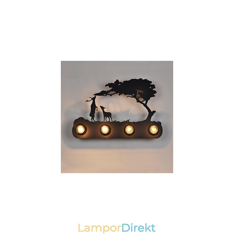 4 Lights American Village Pastoral Loft Style Sovrum Gang Järn Retro Vägglampor