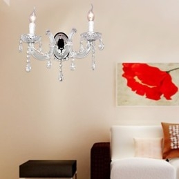 Elegant Kristallvägglampa Med 2 Lampor