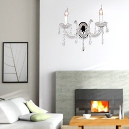 Elegant Kristallvägglampa Med 2 Lampor
