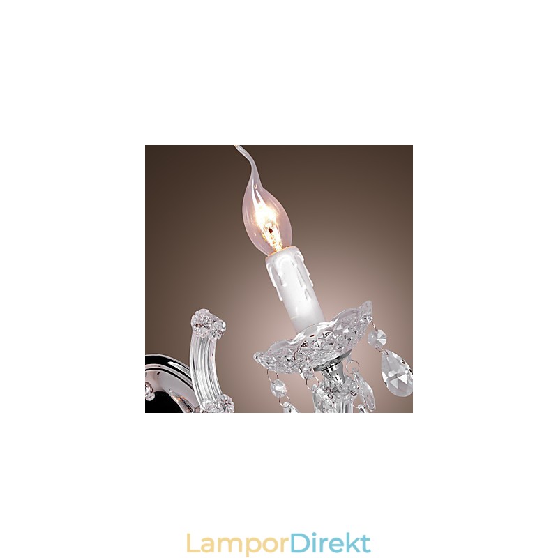 Elegant Kristallvägglampa Med 2 Lampor