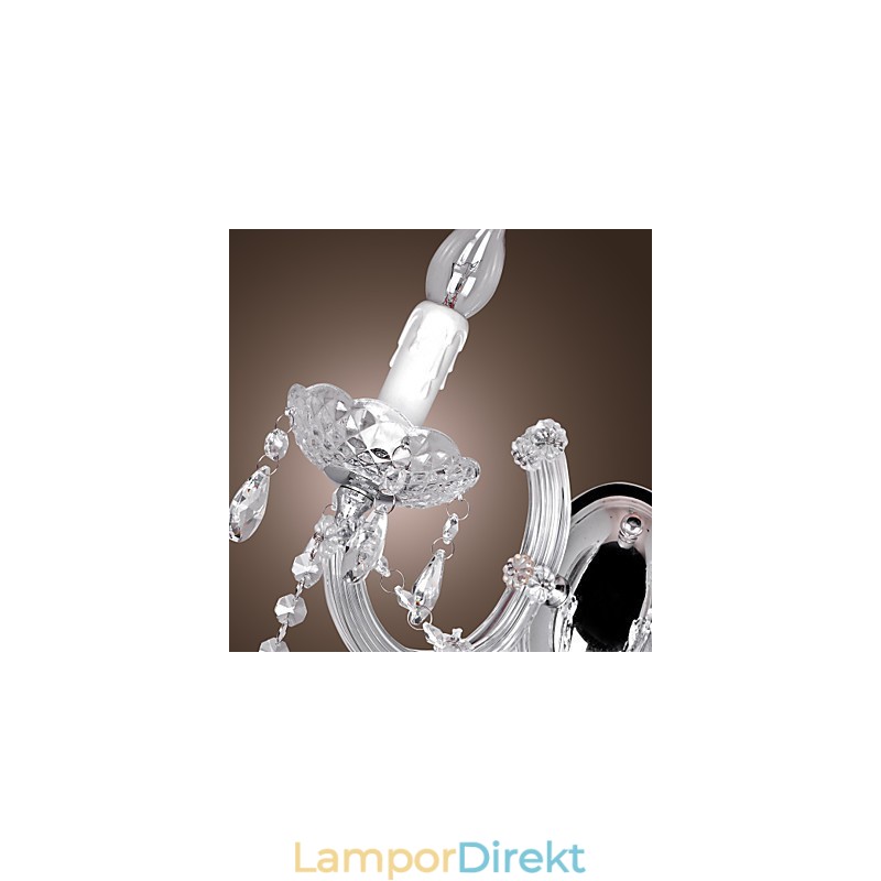 Elegant Kristallvägglampa Med 2 Lampor
